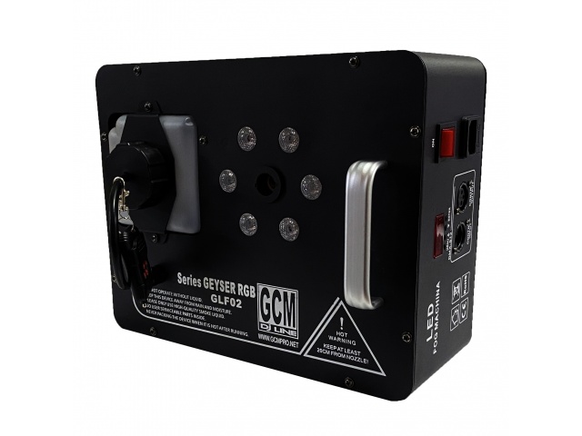 Maquina de humo vertical 1200W Geyser con LED RGB GCM DJ Line GLF02 vista 1