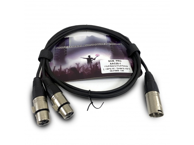 Cable Canon splitteado XLR (M) a 2 XLR (H) de 1.5 Metros vista 1