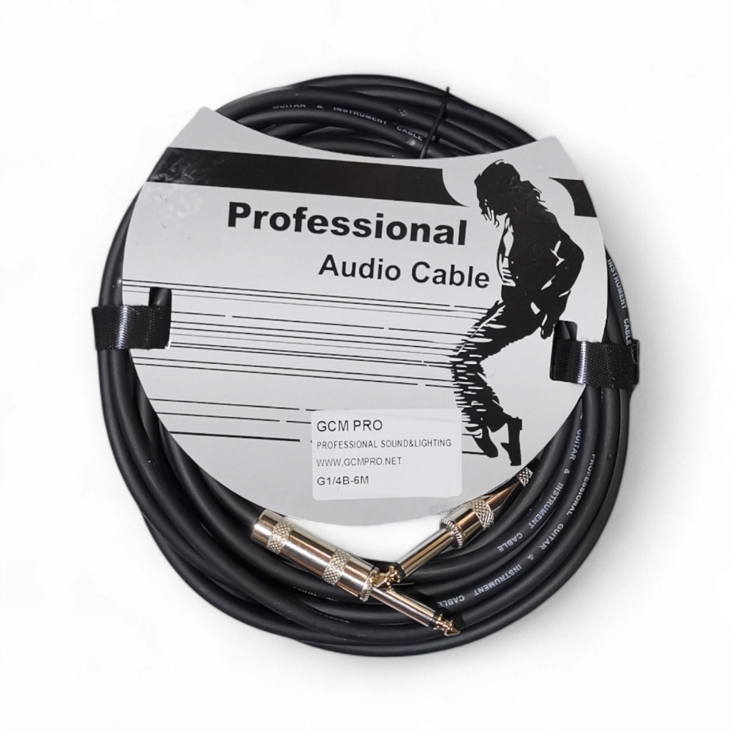Cable Plug 1/4 a Plug 1/4 MONO Negro 6 metros Gcm Pro