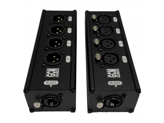 Medusa de 4 canales DMX o Audio para cable RJ45 GCM-RX4 Pro Line