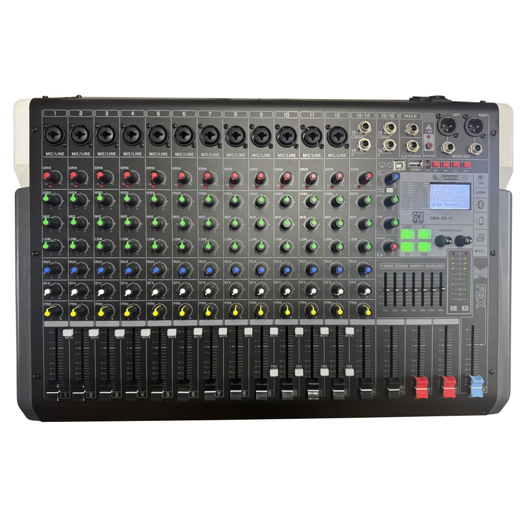 Consola de 12 canales con DSP de efectos integrados GCM PRO LINE GMA-XS